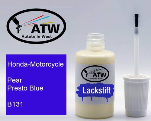 Honda-Motorcycle, Pear Presto Blue, B131: 20ml Lackstift, von ATW Autoteile West.